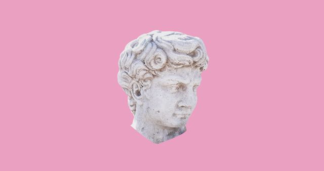 Ancient Sculpture of Male Head Isolated in Pink Background - Download Free Stock Images Pikwizard.com