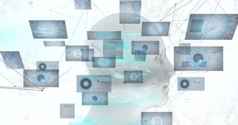 digital human interacting with data interfaces in futuristic concept - Download Free Stock Images Pikwizard.com