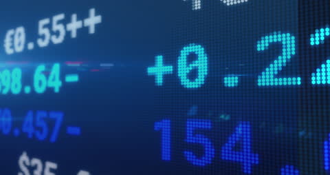 Animated Stock Market Data on Digital Display
