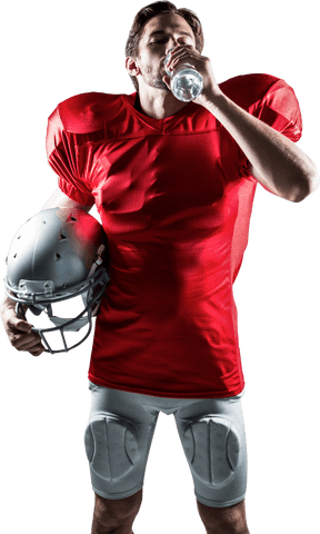 Thirsty Sportsman in Red Jersey Transparent Clipart