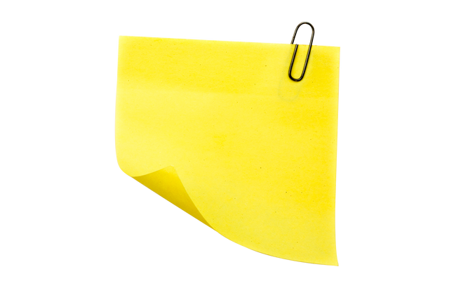 Transparent Yellow Memo Note with Clip on Transparent Background - Download Free Stock Videos Pikwizard.com