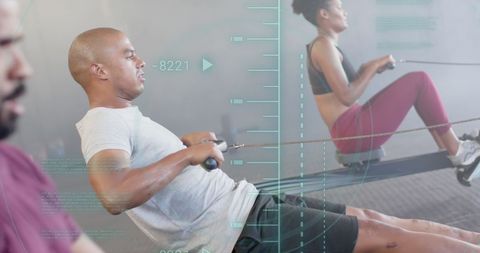 Digital Training Insights for Intensive Rowing Workout - Download Free Stock Images Pikwizard.com