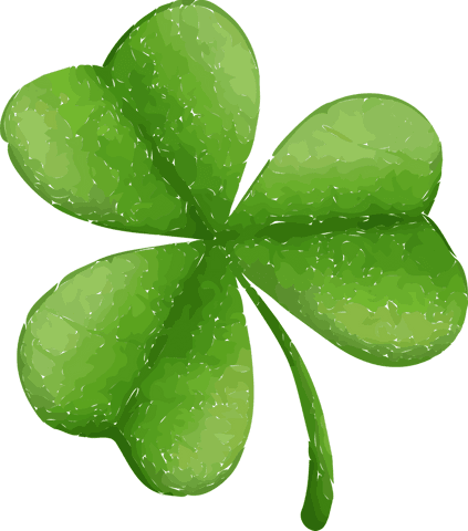 Four-Leaf Clover Vector on Transparent Heart Shaped Design
