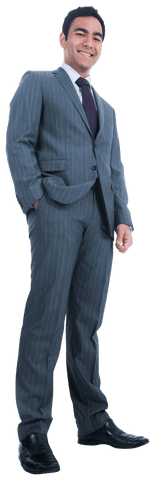 Confident asian businessman in formal suit on transparent background