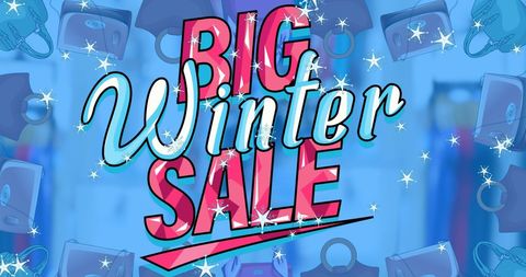 Vibrant Big Winter Sale Banner with Handbag Motif