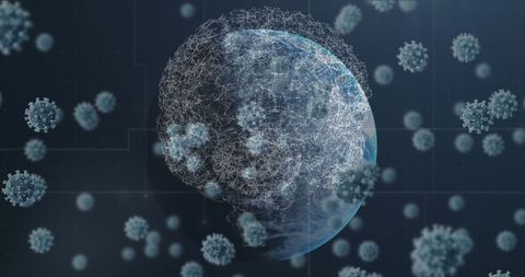 Digital Integration of Coronavirus with Earth and Brain Models - Download Free Stock Images Pikwizard.com