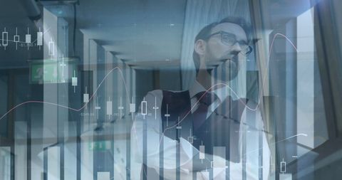 Financial analyst analyzing stock market trends