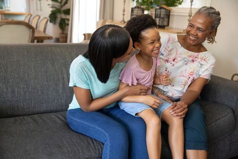 Three Generation Family Enjoying Time at Home