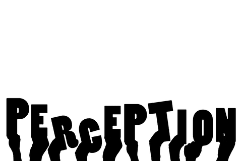 Transparent png illustration of hands with perception text