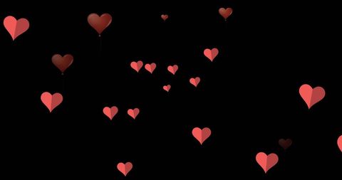 Hearts Balloons Floating on Black Background - Download Free Stock Images Pikwizard.com