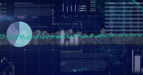 Digital Data Visualization Over Urban Skyline Concept - Download Free Stock Images Pikwizard.com