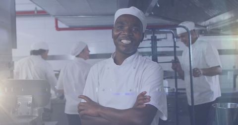 African American Chef Smiling in Professional Kitchen - Download Free Stock Images Pikwizard.com