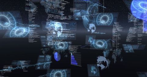 Holographic Data Streams with Futuristic Digital Interface - Download Free Stock Images Pikwizard.com