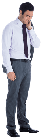 Transparent joyful asian businessman in formal suit