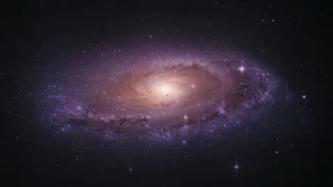 Spiral Galaxy with Bright Core in Deep Space