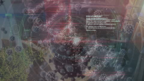 Data Animation on COVID-19 Cells with Businessman Background