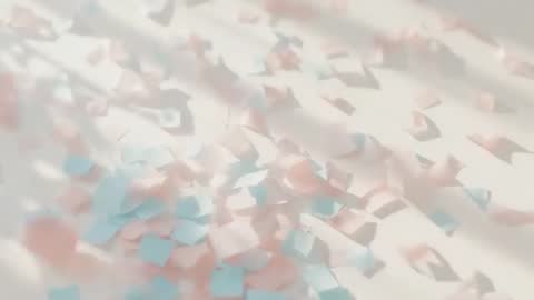 Pastel Confetti Squares in Sunlit Minimalistic Layer