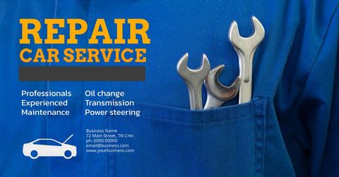 Mechanic Uniform with Wrenches Representing Auto Repair Services - Download Free Stock Templates Pikwizard.com