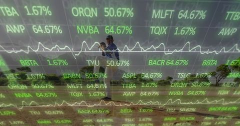 Baseball and Stock Market Finance Fusion Outdoors