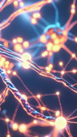 Pulsing orb driving impulse flow through glowing neural network | Bioelectric visualization