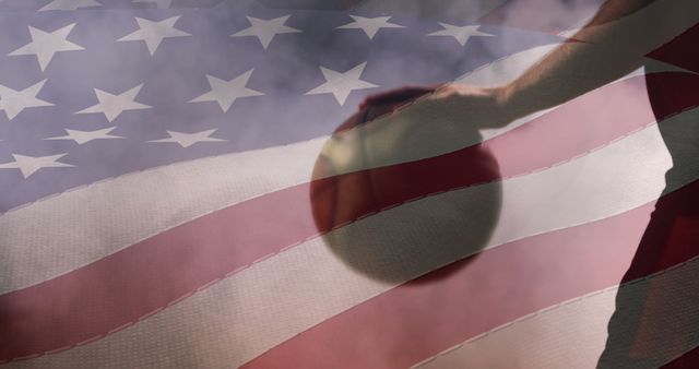 Silhouette of Basketball Player with American Flag Background - Download Free Stock Images Pikwizard.com