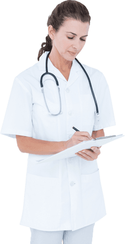 transparent background: doctor writing on clipboard - Download Free Stock Videos Pikwizard.com