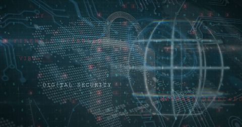 Digital Security with Abstract Globe and Binary Code Overlay - Download Free Stock Images Pikwizard.com