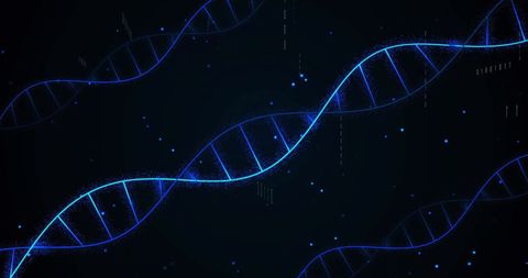 Futuristic DNA Helix with Binary Code in Digital Space - Download Free Stock Images Pikwizard.com
