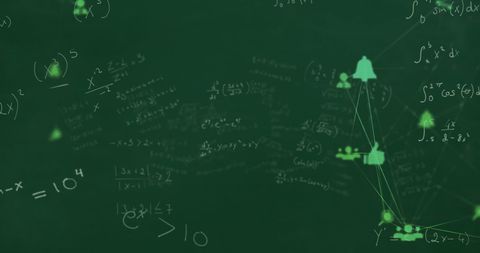 Networking Concept with Mathematical Equations and Digital Interface