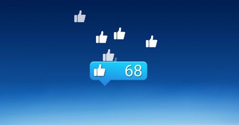 Social Media Likes Top View Blue Background - Download Free Stock Images Pikwizard.com