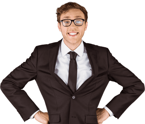 Young Geeky Businessman Smiling with Confidence Face Transparent - Download Free Stock Videos Pikwizard.com
