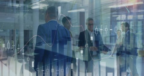 Business Professionals Analyzing Financial Market Data Overlay - Download Free Stock Images Pikwizard.com