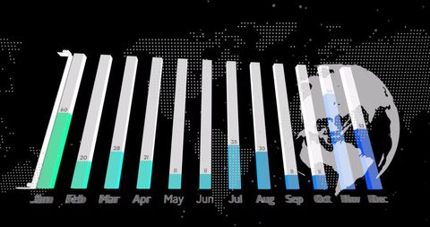 Global Data Processing Visualization Over Digital World Map - Download Free Stock Images Pikwizard.com