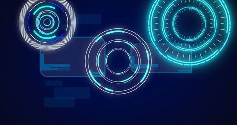 Futuristic Digital Interface with HUD Elements on Dark Background - Download Free Stock Images Pikwizard.com