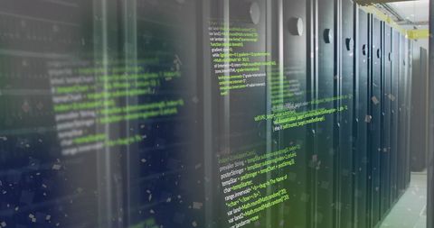 Digital Data Processing Over Server Racks in Technological Environment - Download Free Stock Images Pikwizard.com