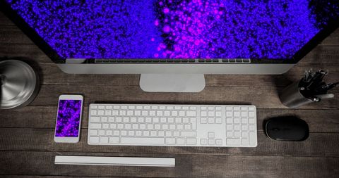 Modern Workspace with Digital Abstract on Screens - Download Free Stock Images Pikwizard.com