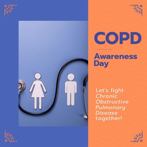 Copd awareness day promotion with stethoscope and figures