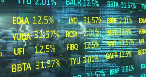 Dynamic Stock Market Data Display with Cloud Background - Download Free Stock Images Pikwizard.com