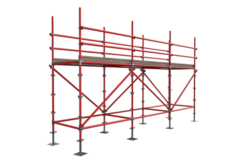 Transparent Red Scaffold with Wooden Planks for Construction Projects - Download Free Stock Videos Pikwizard.com