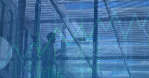 Diverse Businesspeople with Financial Graphs Overlay