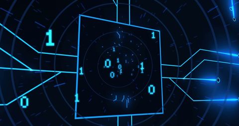 Futuristic Digital Binary Code and Circuitry Design - Download Free Stock Images Pikwizard.com