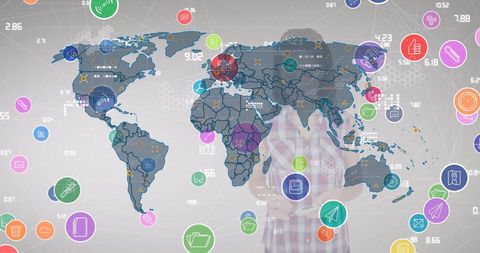 Global Connectivity Concept with Girl Using Smartphone