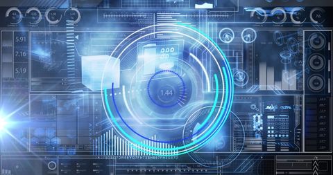 Futuristic Digital Interface with Interactive Data Visualizations - Download Free Stock Images Pikwizard.com