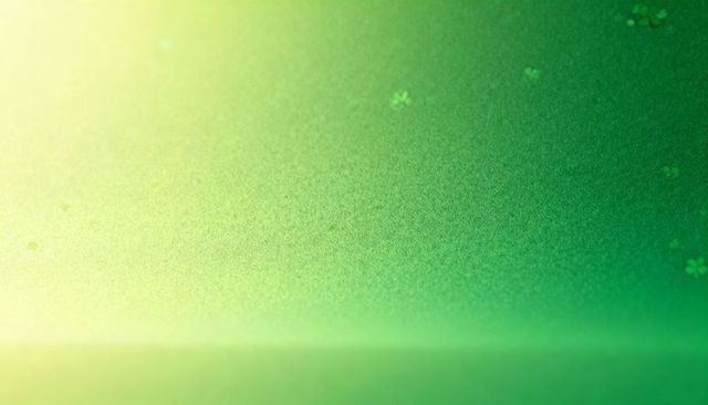 Emerald green textured gradient featuring subtle shamrock motifs, grain and studio ledge