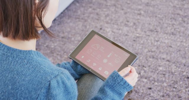 Woman Using Tablet with Smart Home Interface - Download Free Stock Images Pikwizard.com
