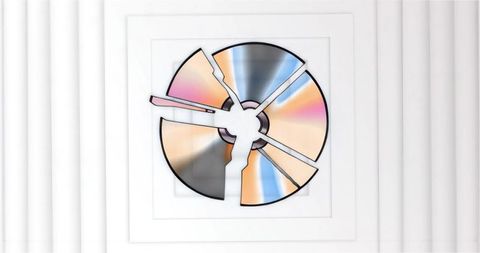 Minimalist geometric wall art featuring shattered mirror shards pastel reflections