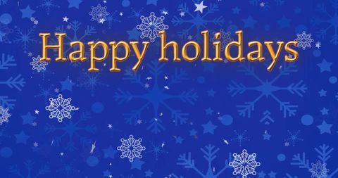 Festive Holiday Greetings with Snowflakes on Blue Background - Download Free Stock Images Pikwizard.com