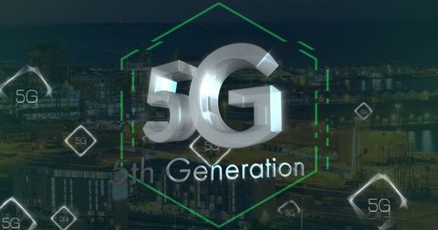 5G Wireless Technology Concept Over Urban Cityscape