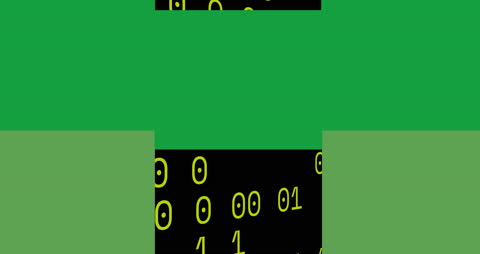 Abstract Digital Data Animation with Binary Code