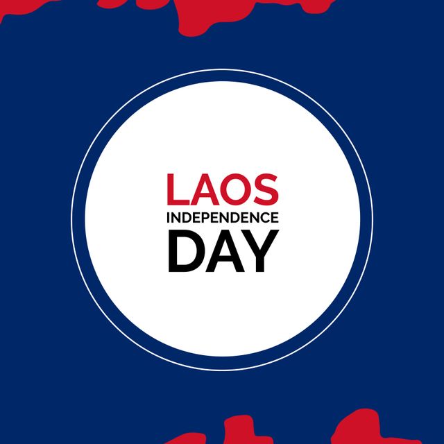 Laos Independence Day Celebration Design with National Colors - Download Free Stock Templates Pikwizard.com